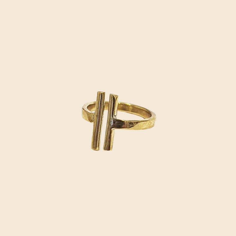 Open Bars Ring - Recycled Brass