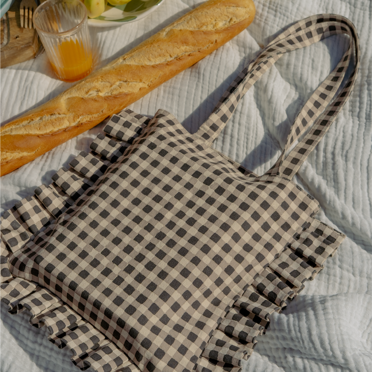 Ink Gingham Momo Tote