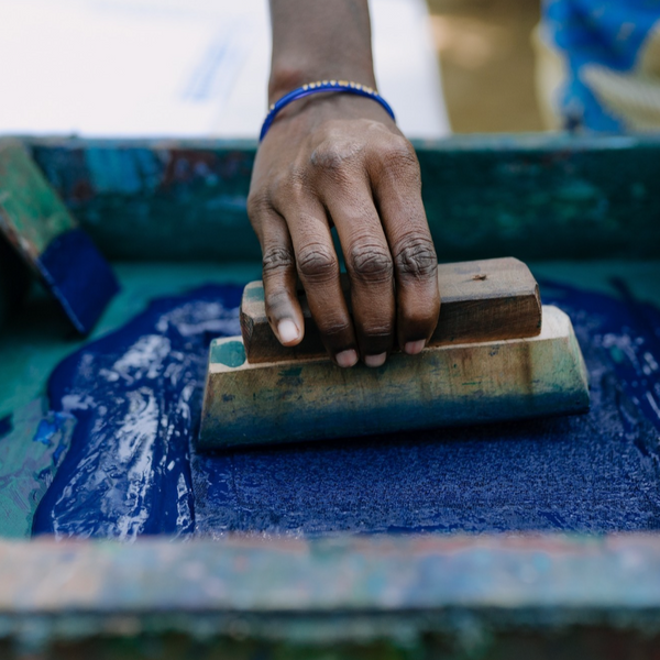 mended artisan hand block printing