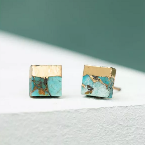 Square Turquoise Earrings - Redemption Market
