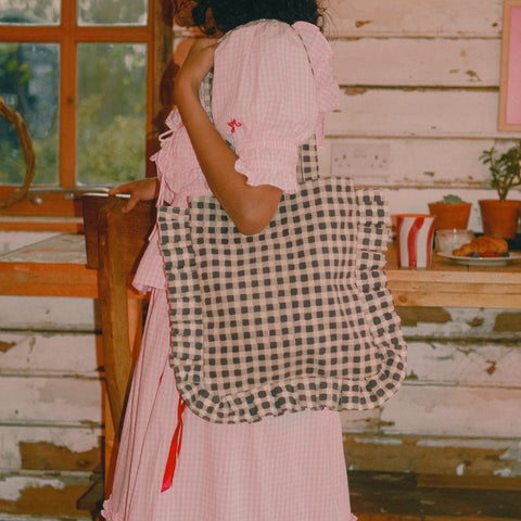 Ink Gingham Momo Tote - COMING SOON!