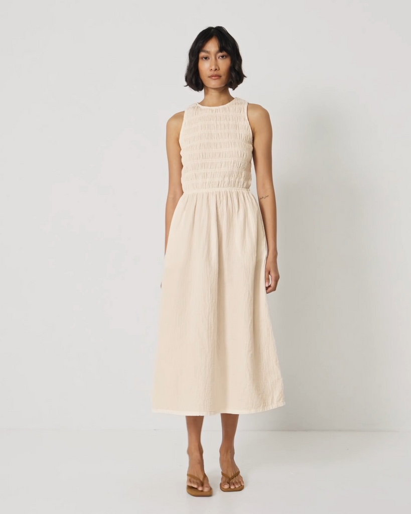 Coastal Organic Double Gauze Smocked Dress