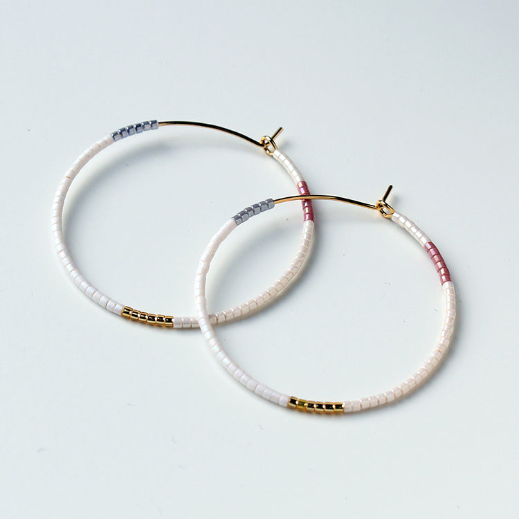 Fresco Beaded Hoops- Large