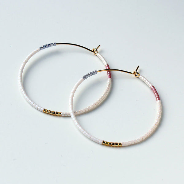 Fresco Beaded Hoops- Large