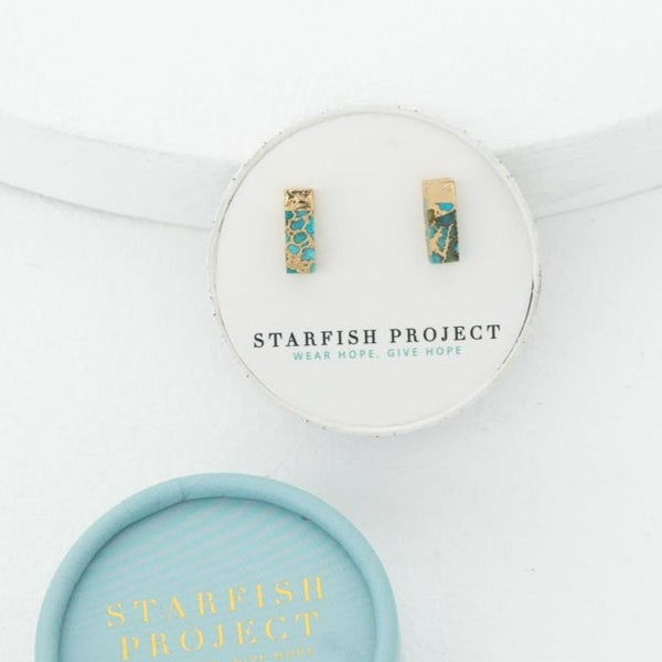 Gold Dipped Turquoise Earrings - Redemption Market