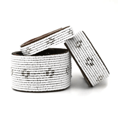 Silver Diamond Leather Cuffs - Redemption Market