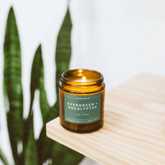 evergreen + eucalyptus soy candle