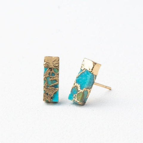 Our Gold Dipped Turquoise Studs are a celebration of unique beauty. Each...