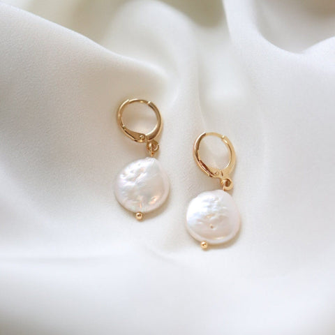 Pearl Huggie Earrings