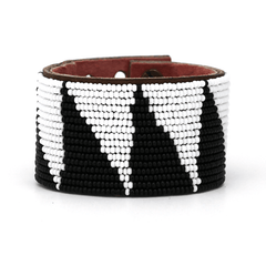 Triangle Beaded Leather Cuffs - Redemption Market