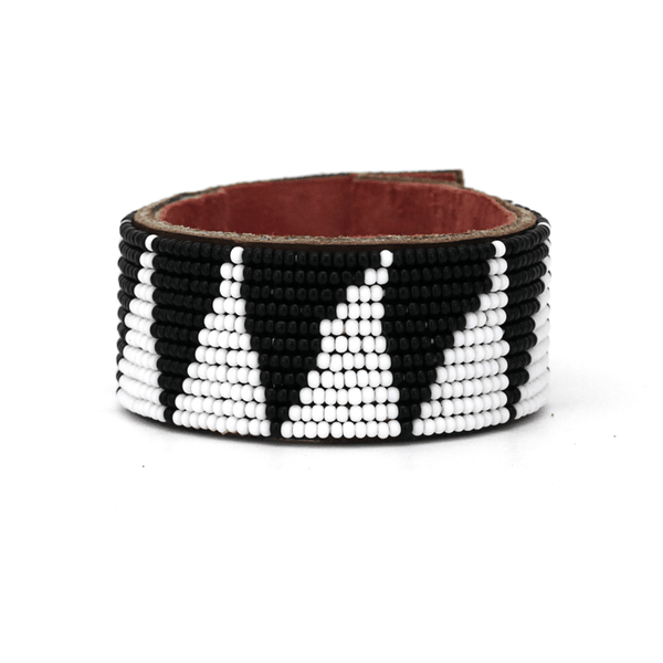 Triangle Beaded Leather Cuffs - Redemption Market